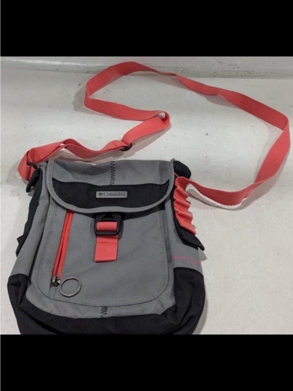 Columbia Gray and Coral Sling Messenger Bag
